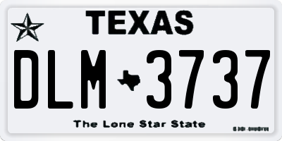 TX license plate DLM3737