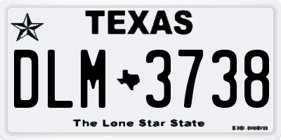 TX license plate DLM3738