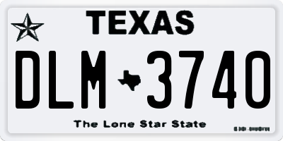 TX license plate DLM3740
