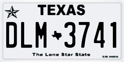 TX license plate DLM3741