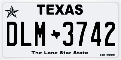 TX license plate DLM3742