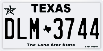 TX license plate DLM3744