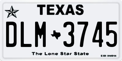 TX license plate DLM3745