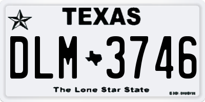 TX license plate DLM3746