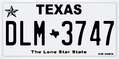 TX license plate DLM3747
