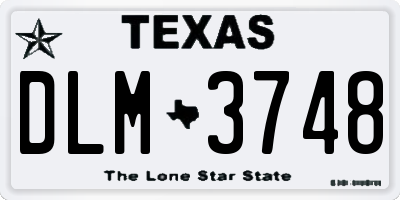 TX license plate DLM3748