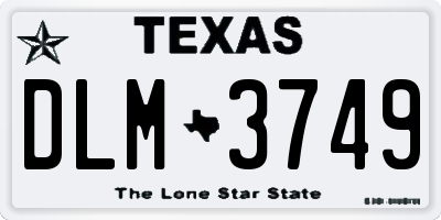 TX license plate DLM3749