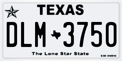 TX license plate DLM3750