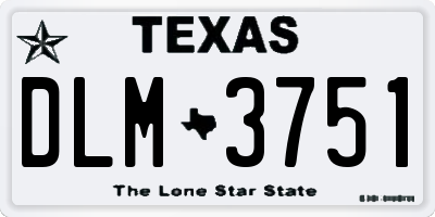 TX license plate DLM3751