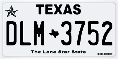 TX license plate DLM3752