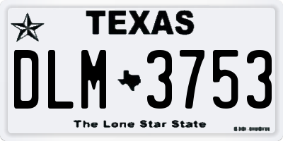 TX license plate DLM3753