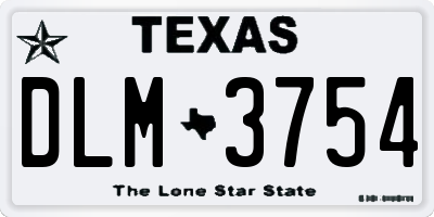 TX license plate DLM3754