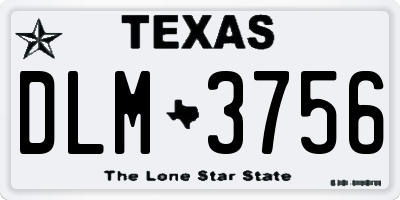 TX license plate DLM3756