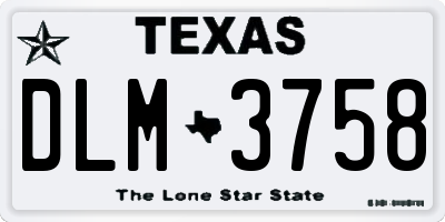 TX license plate DLM3758