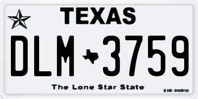 TX license plate DLM3759