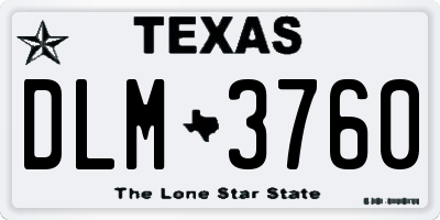 TX license plate DLM3760