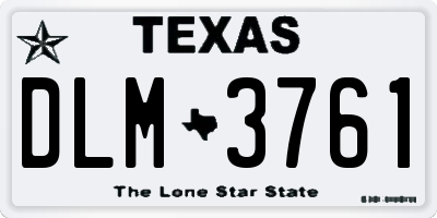 TX license plate DLM3761