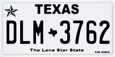 TX license plate DLM3762