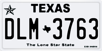 TX license plate DLM3763
