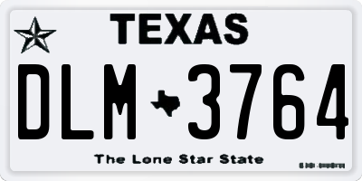 TX license plate DLM3764