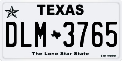 TX license plate DLM3765