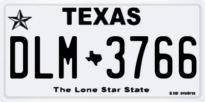 TX license plate DLM3766