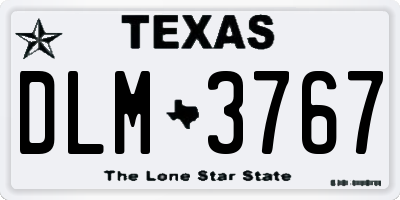 TX license plate DLM3767