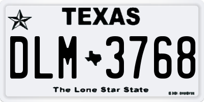 TX license plate DLM3768