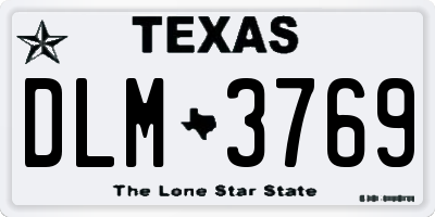 TX license plate DLM3769