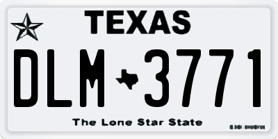 TX license plate DLM3771