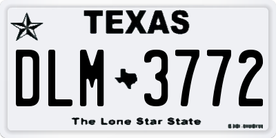 TX license plate DLM3772
