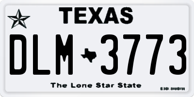 TX license plate DLM3773
