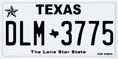 TX license plate DLM3775