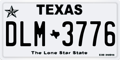 TX license plate DLM3776