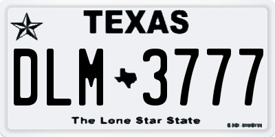 TX license plate DLM3777