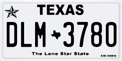 TX license plate DLM3780