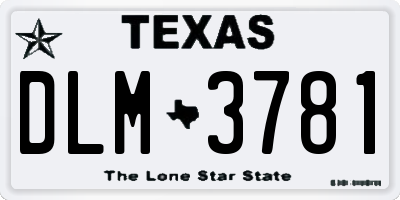 TX license plate DLM3781