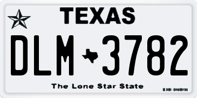 TX license plate DLM3782