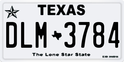 TX license plate DLM3784