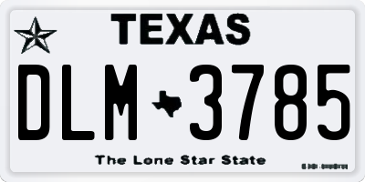 TX license plate DLM3785
