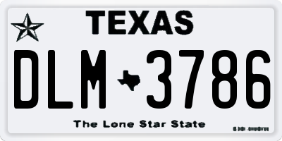 TX license plate DLM3786