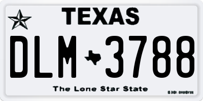 TX license plate DLM3788