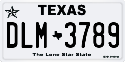 TX license plate DLM3789
