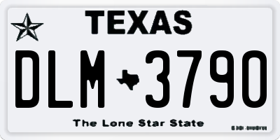 TX license plate DLM3790