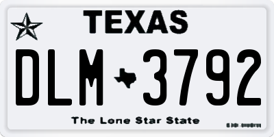 TX license plate DLM3792