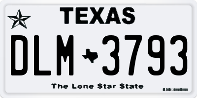 TX license plate DLM3793