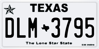 TX license plate DLM3795