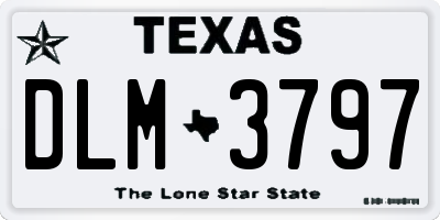 TX license plate DLM3797