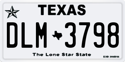 TX license plate DLM3798