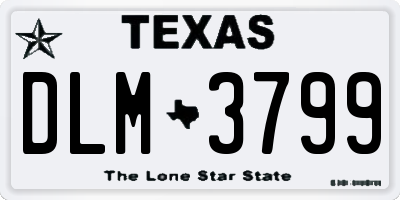 TX license plate DLM3799